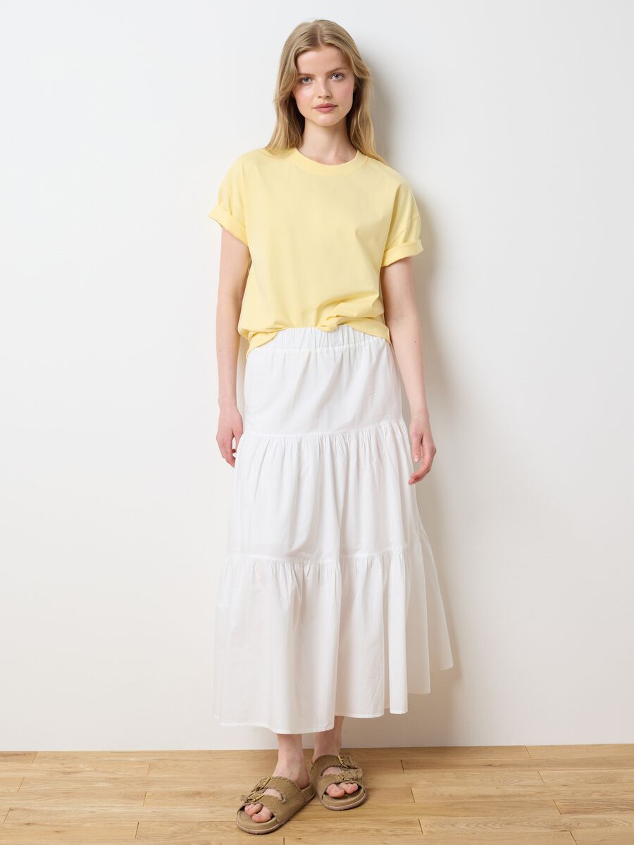 Les Copains Light Yellow Cotton T-shirt_1
