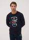 Navy blue long pyjamas with crew neck and Mickey & Friends print_1