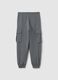 Boys' black regular fit pure cotton joggers_1