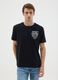 Regular fit black pure cotton T-shirt with motivational messages_0