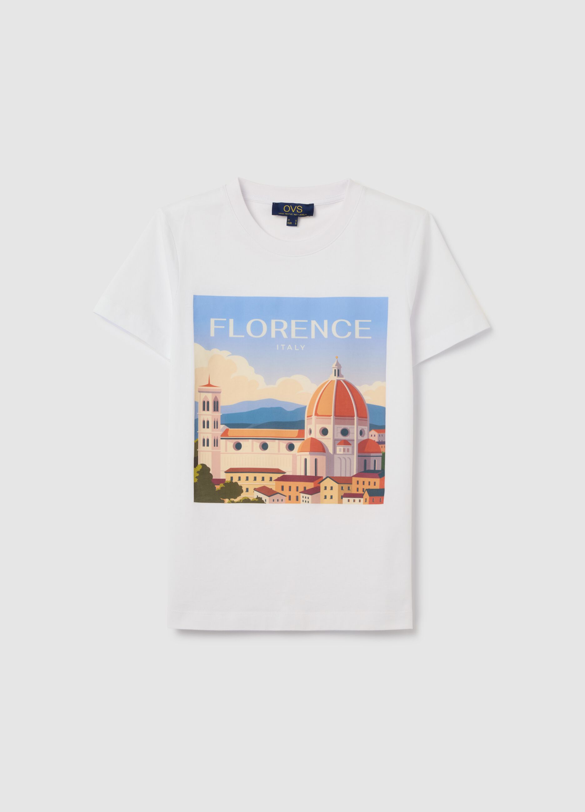 White T-shirt with Florence print by Ovs