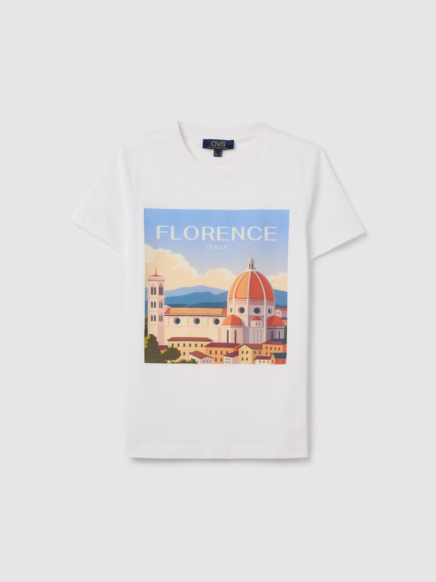 White T-shirt with Florence print by Ovs_4