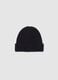 Black Cotton Blend Beanie_0