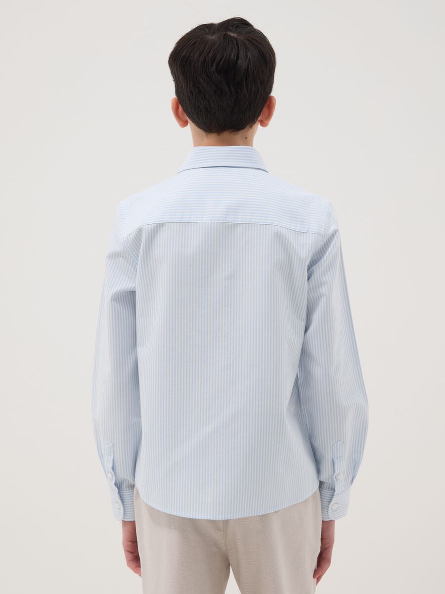 Camicia in puro cotone a righe multicolor da ragazzo regular fit_2