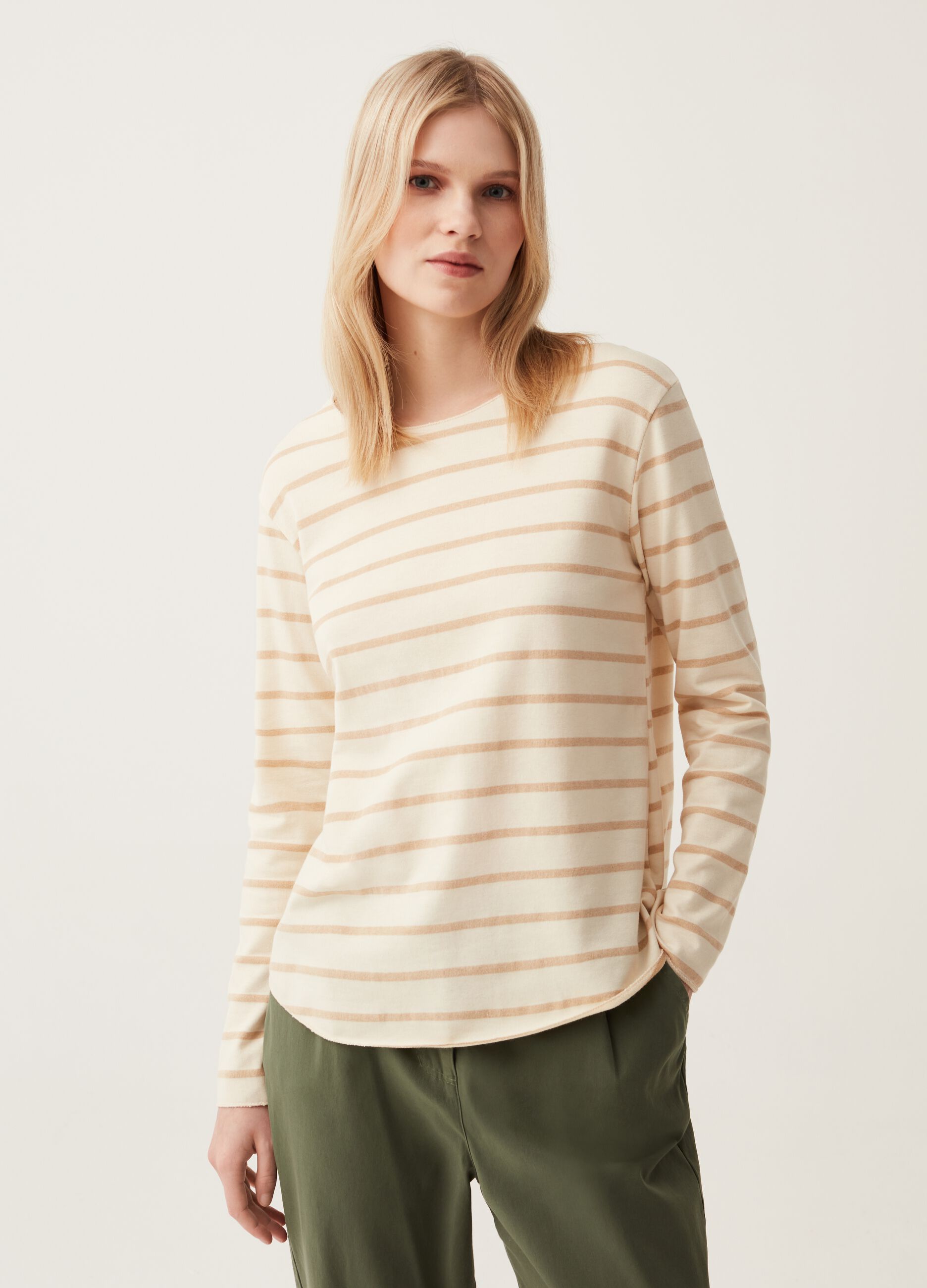 Maglia in cotone a righe Hybrid_1