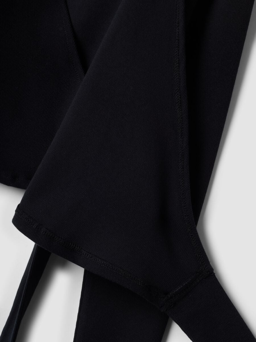 Cardigan nero in cotone elasticizzato con Scollo profondo a V_8