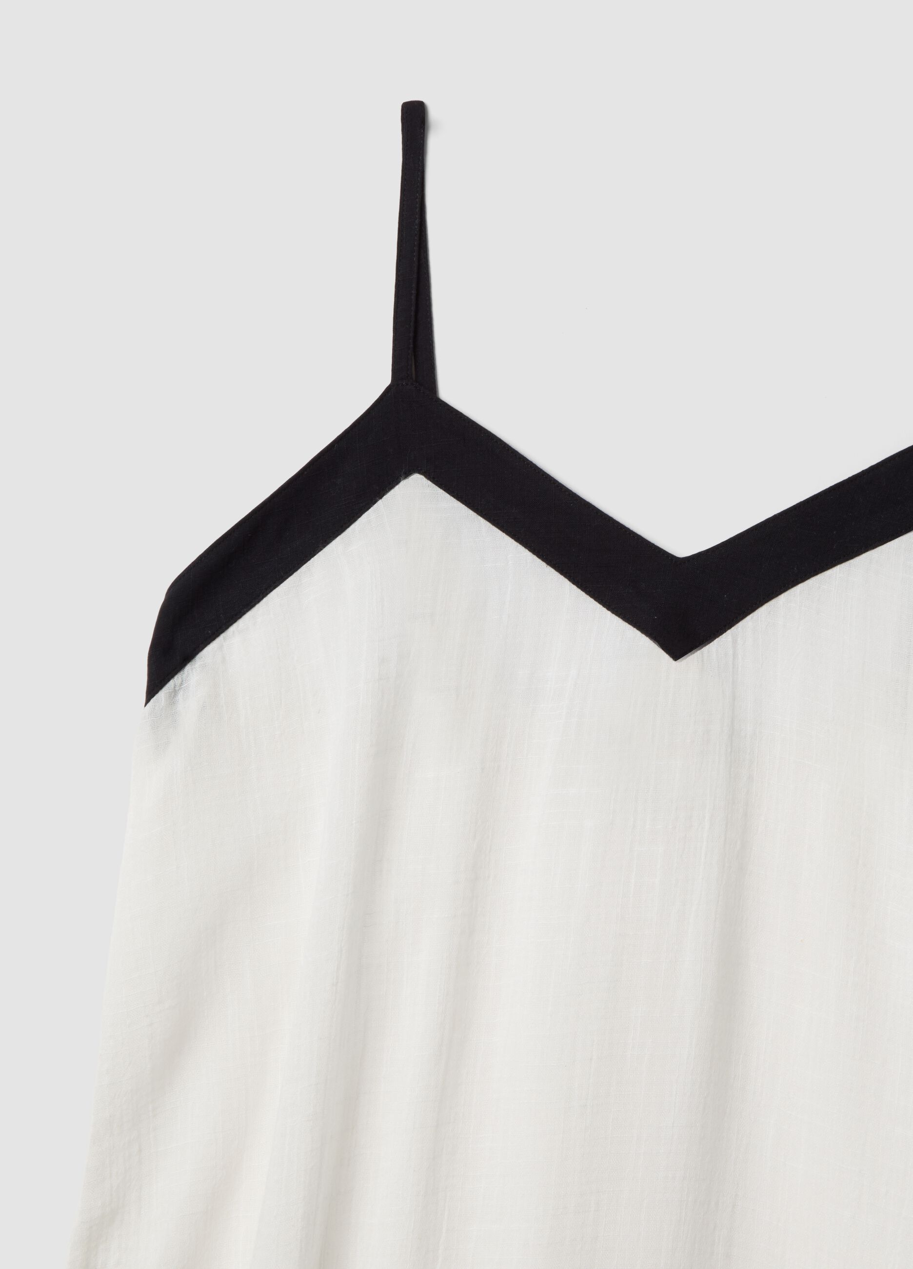 Long white cotton-viscose blend beach cover-up