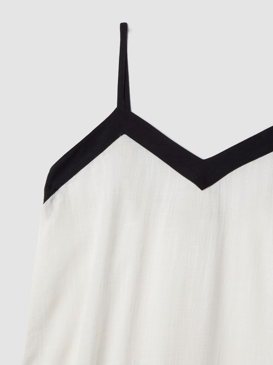 Long white cotton-viscose blend beach cover-up_1