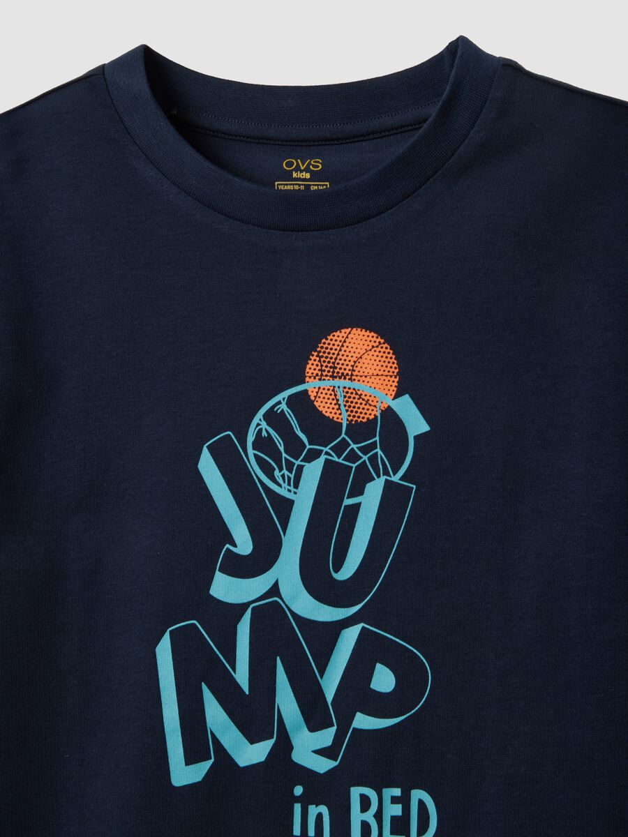 Pigiama corto in puro cotone multicolor da ragazzo con stampe_2