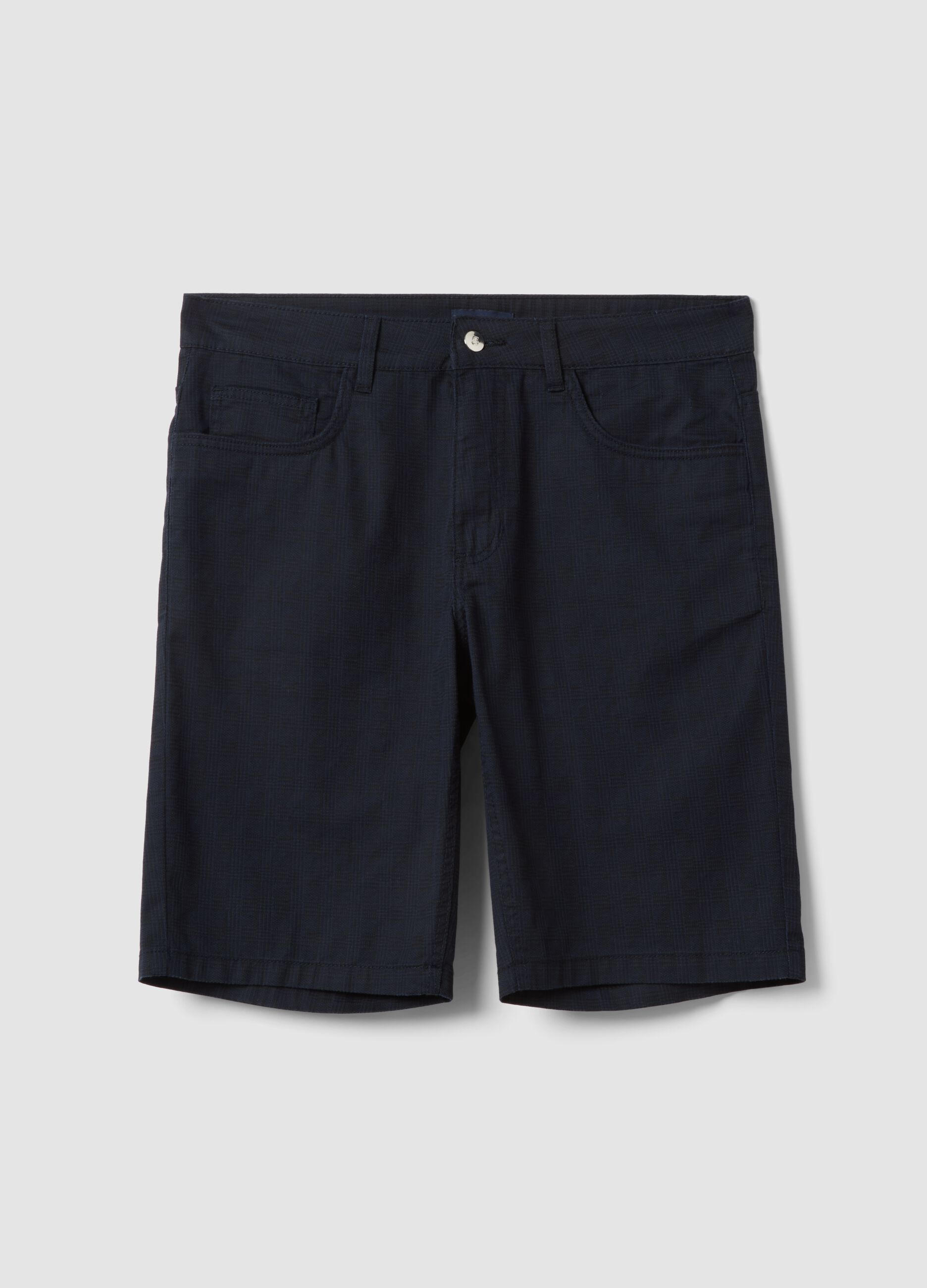 Blue regular-fit pure cotton Bermuda shorts