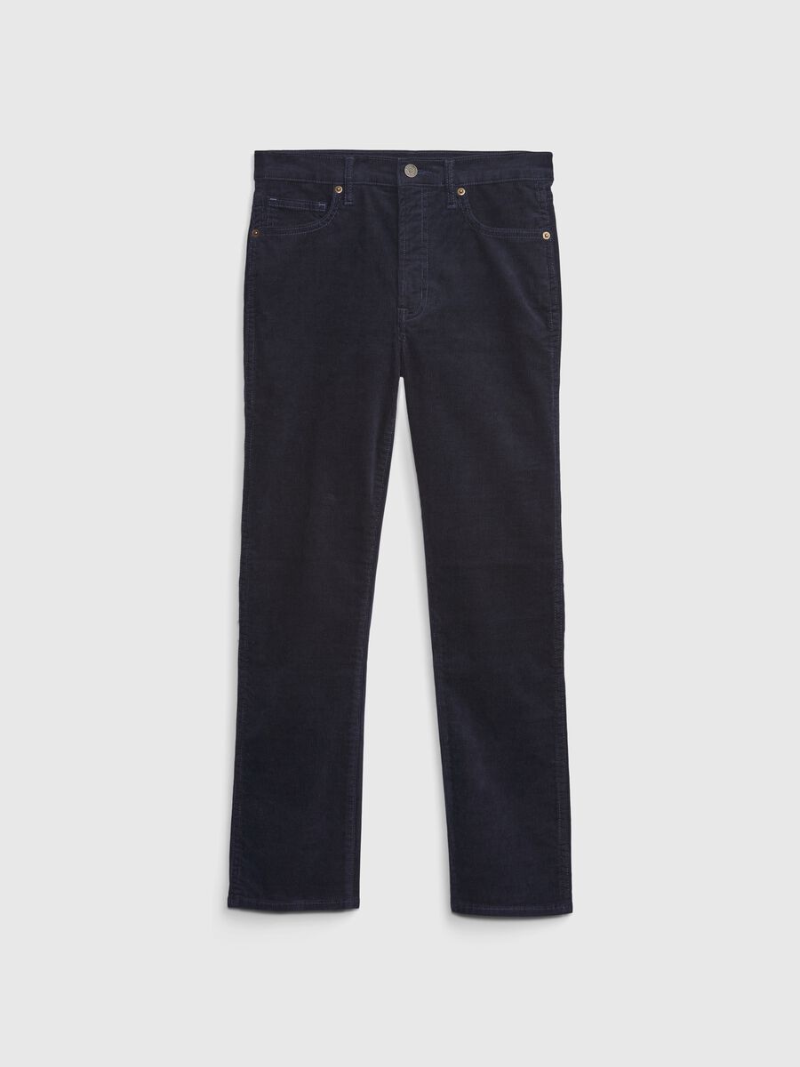 Pantaloni slim fit a vita alta in corduroy_5
