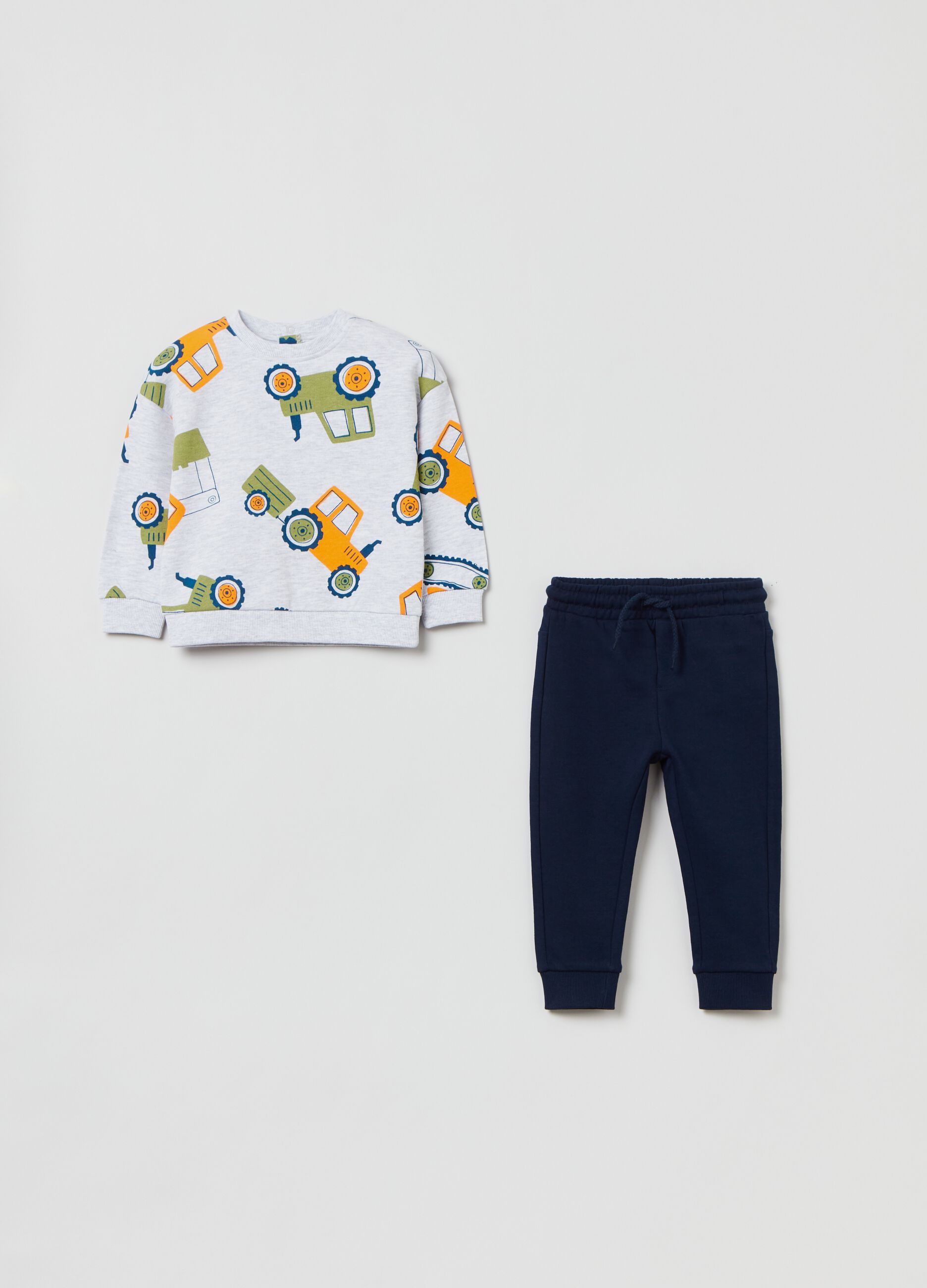 Jogging set in felpa con stampa_0