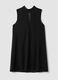Black sleeveless high-neck slim-fit dress with bow_0