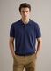 Regular fit blue polo made of cotton, linen, and silk blend_3