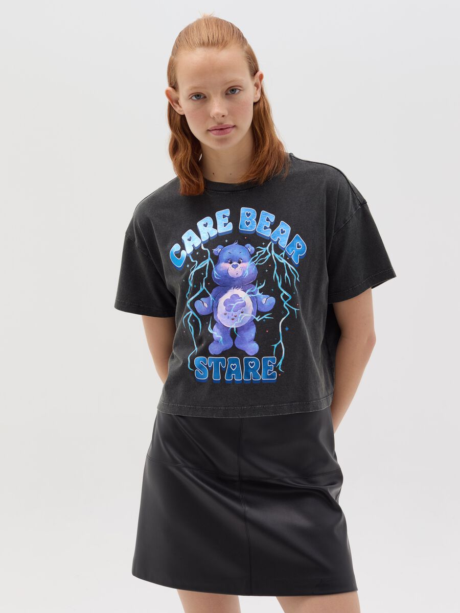 Cropped T-shirt with "Care Bear Stare” print_0