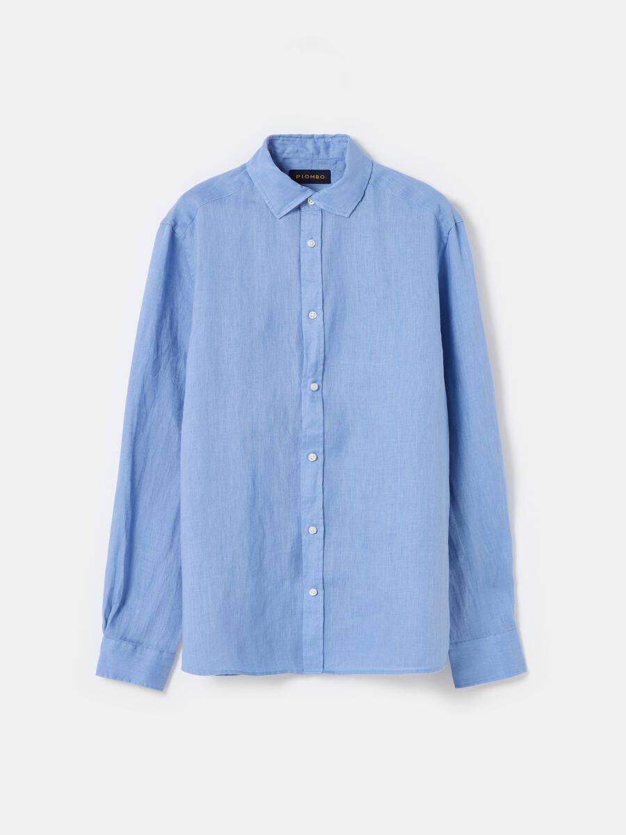 Solid colour linen shirt_3