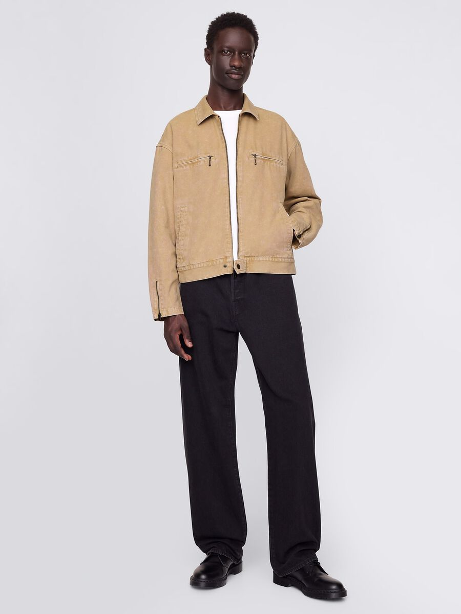 Beige lightweight jacket in 100% cotton_1