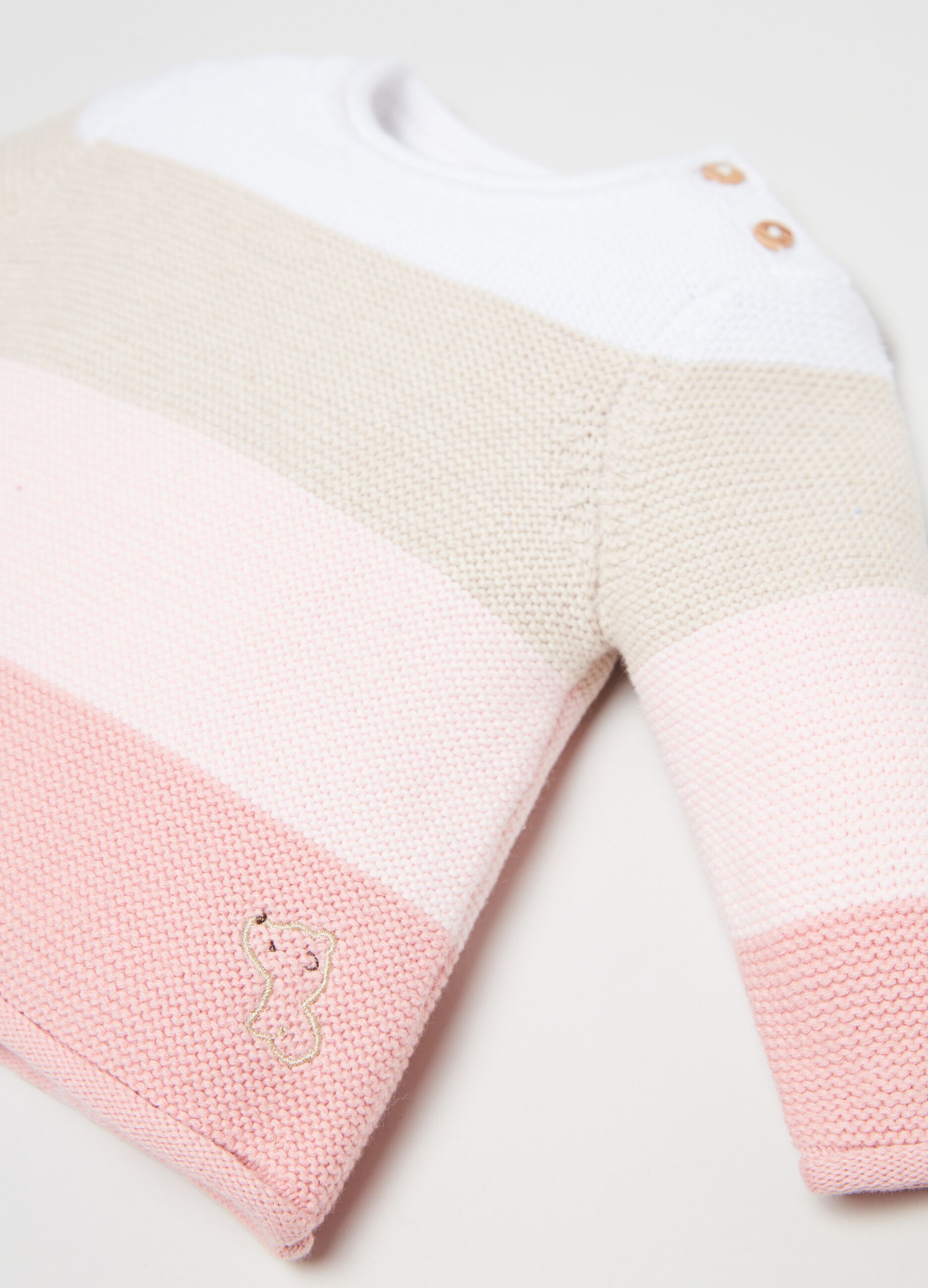 Set maglia e pantaloni tricot a righe_2