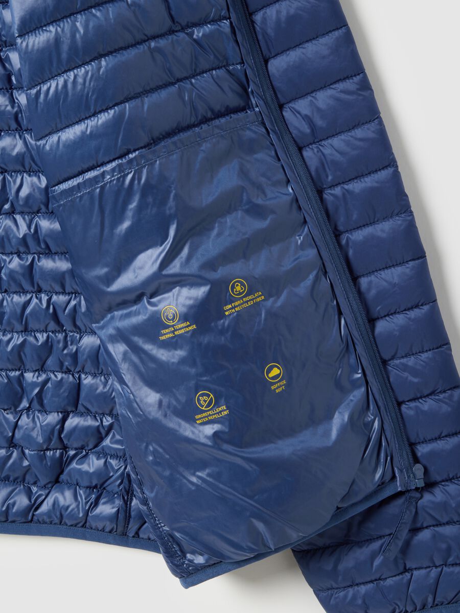 Giacca Ultralight imbottita blu regular fit con zip_5