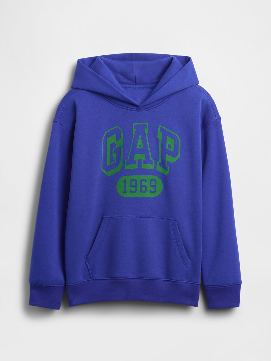 Blue hoodie for boys with logo_3