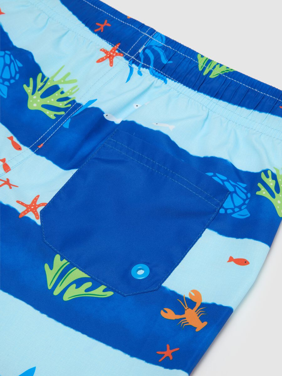 Children's swimsuit in mixed fabric with multicolour print and regular fit_3