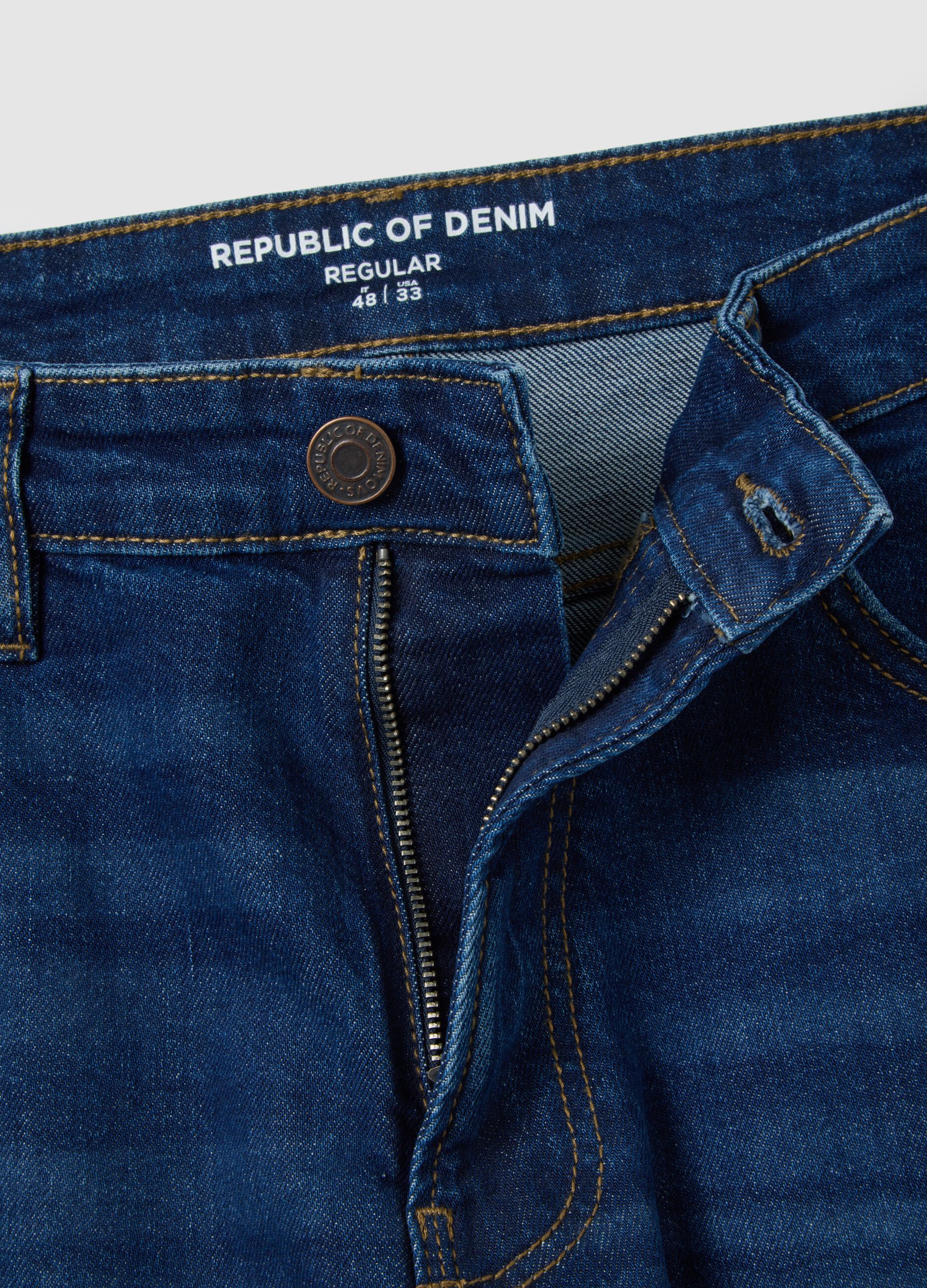 Regular fit blue denim jeans