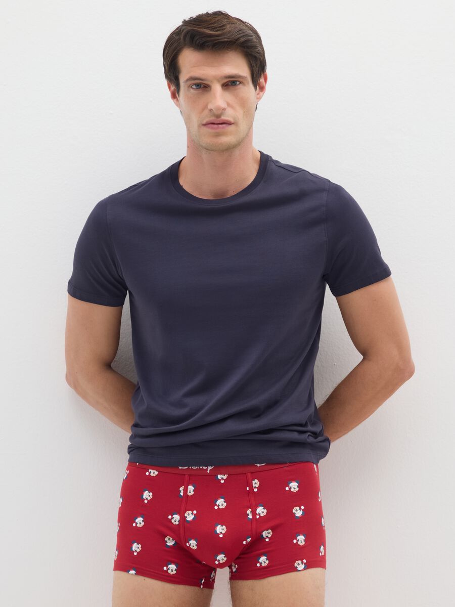 Red stretch cotton boxer with Disney prints in regular fit_0