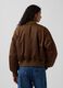 Light brown bomber jacket with zip and ribbed cuffs_3