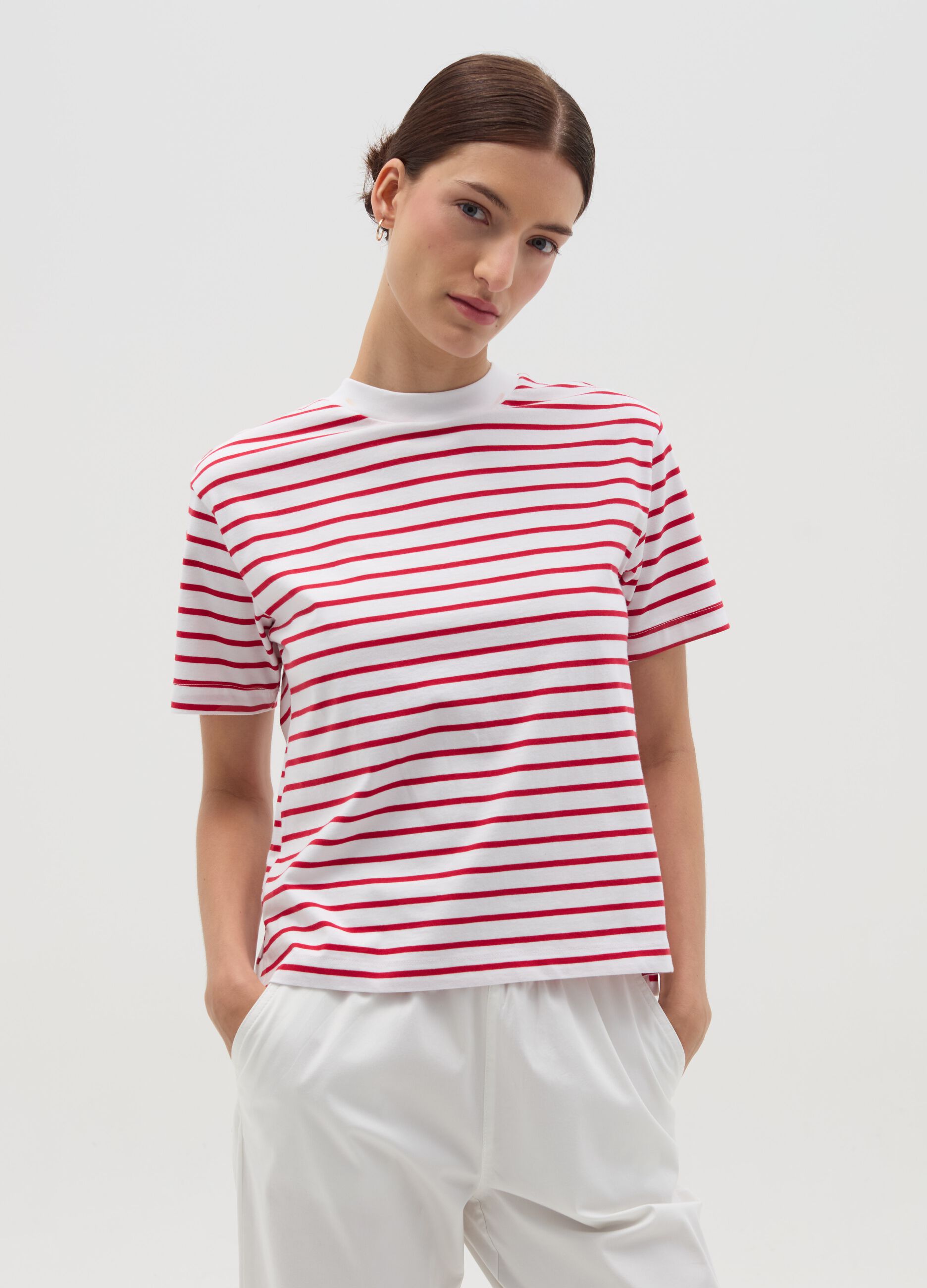 Striped cotton T-shirt