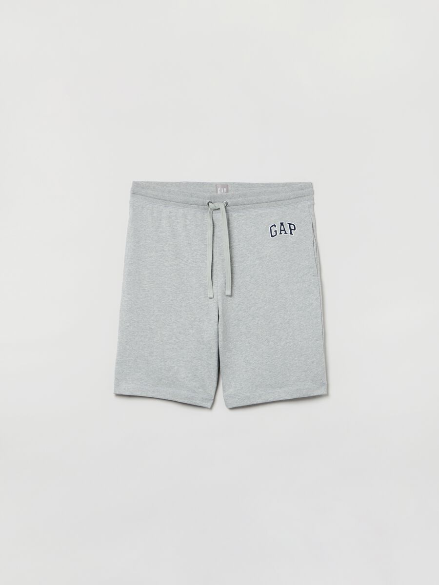 Bermuda joggers in fleece with logo embroidery_1
