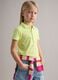 Girls' green pure cotton polo regular fit with embroidered flowers_1
