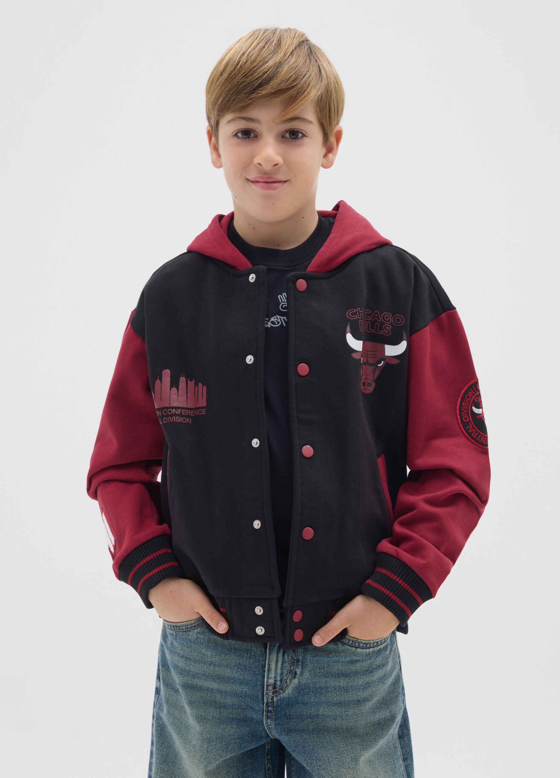 Black and red cotton hoodie