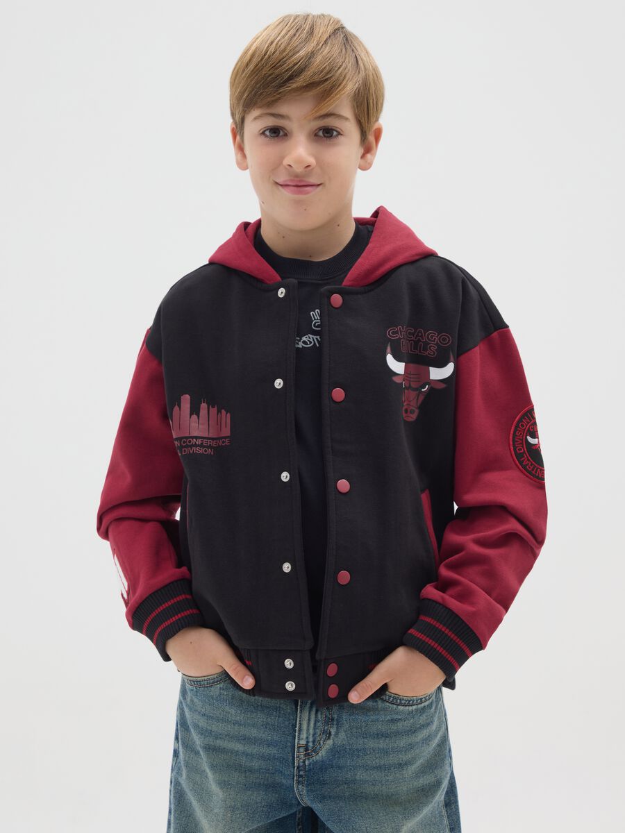 Black and red cotton hoodie_0