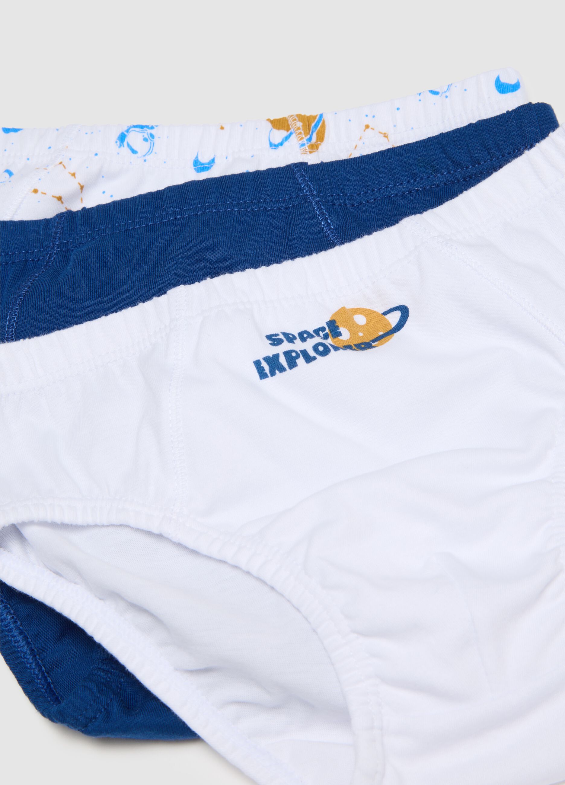 Set of 7 boys' briefs in multicolour pure cotton