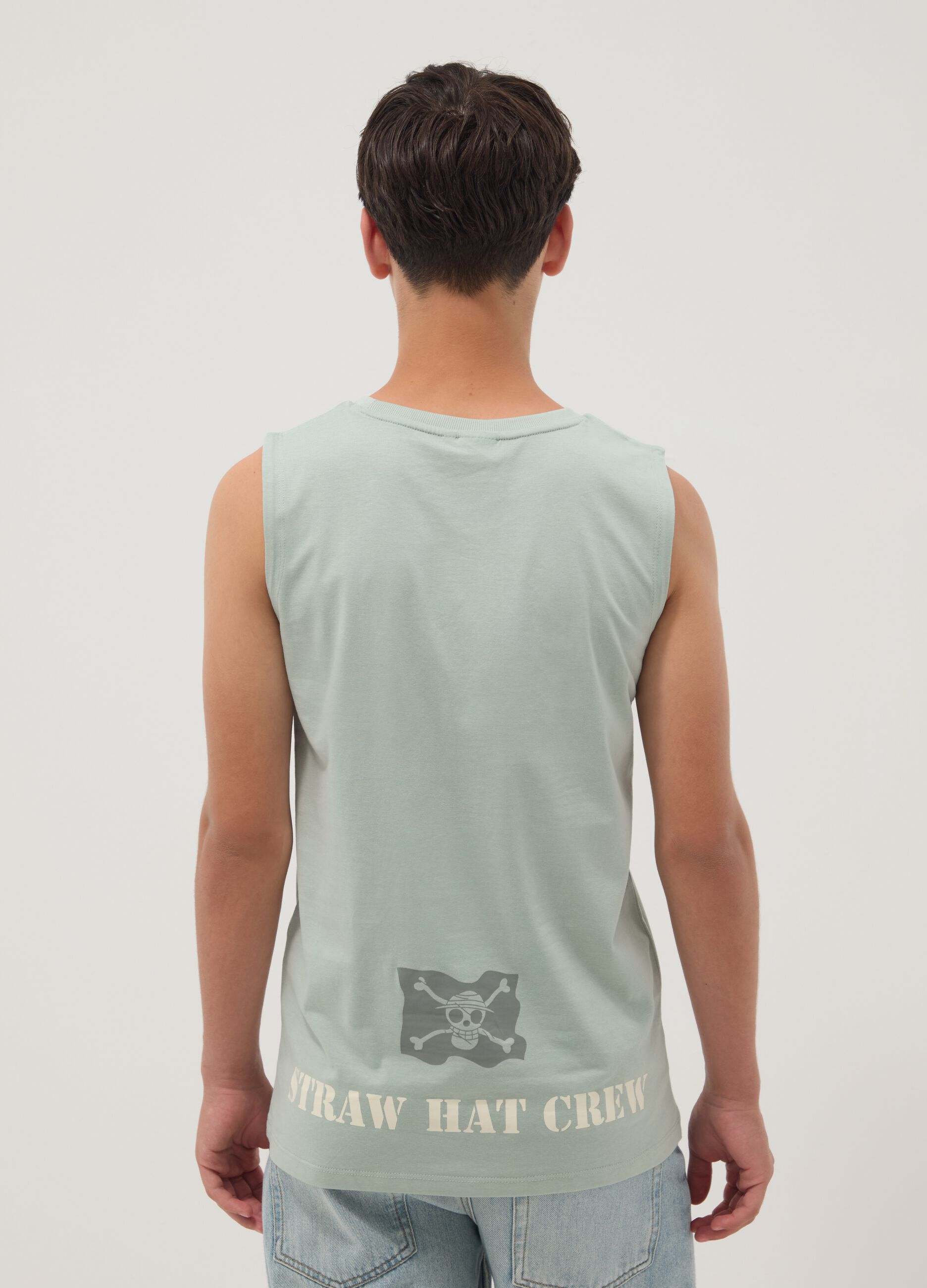 Green pure cotton vest