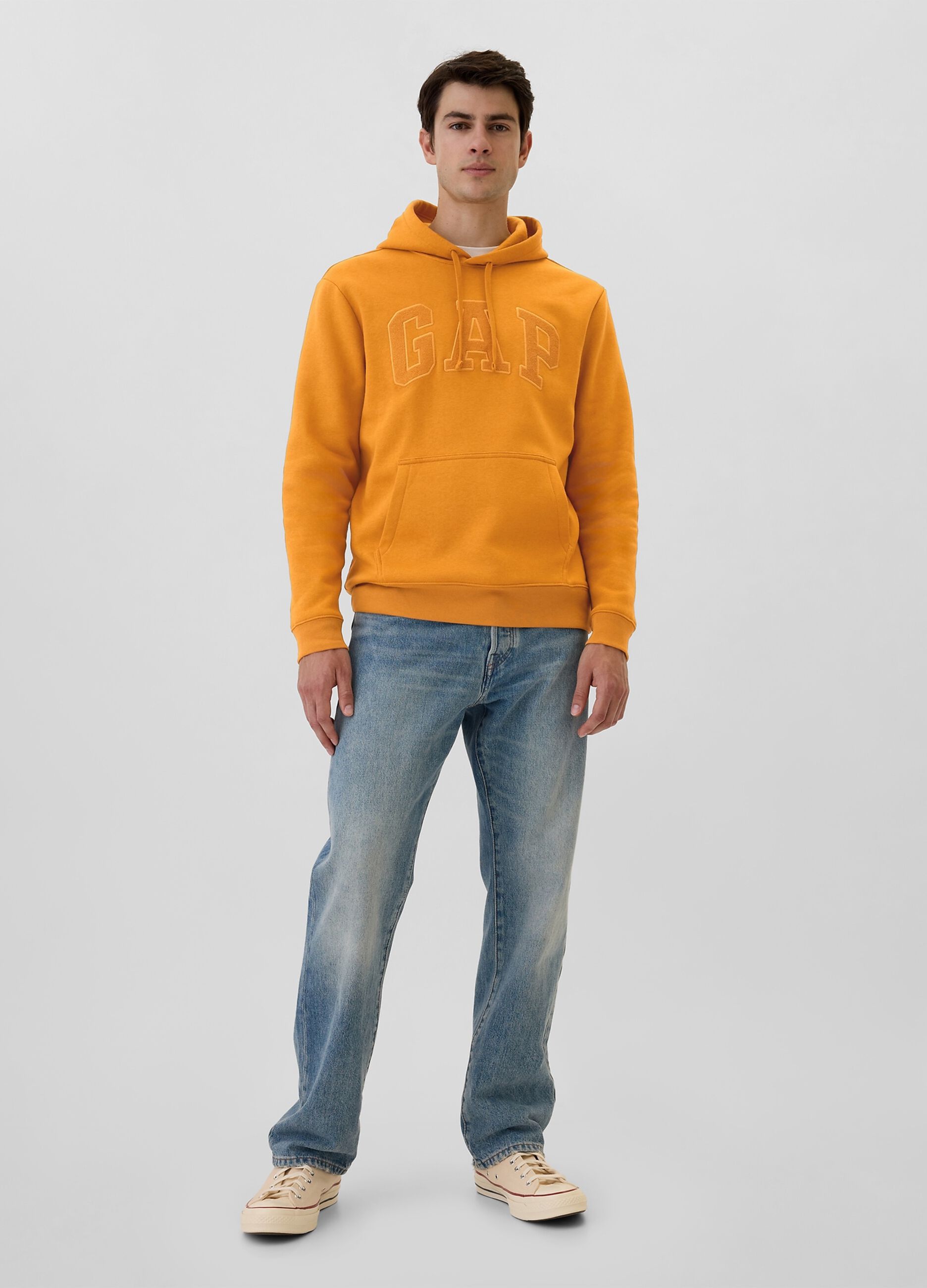 Sweatshirt with hood and logo embroidery