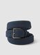 Blue belt with rectangular metal buckle_2