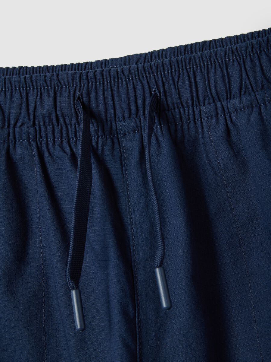 Children's Regular Fit Blue Cotton Jogger Trousers_2