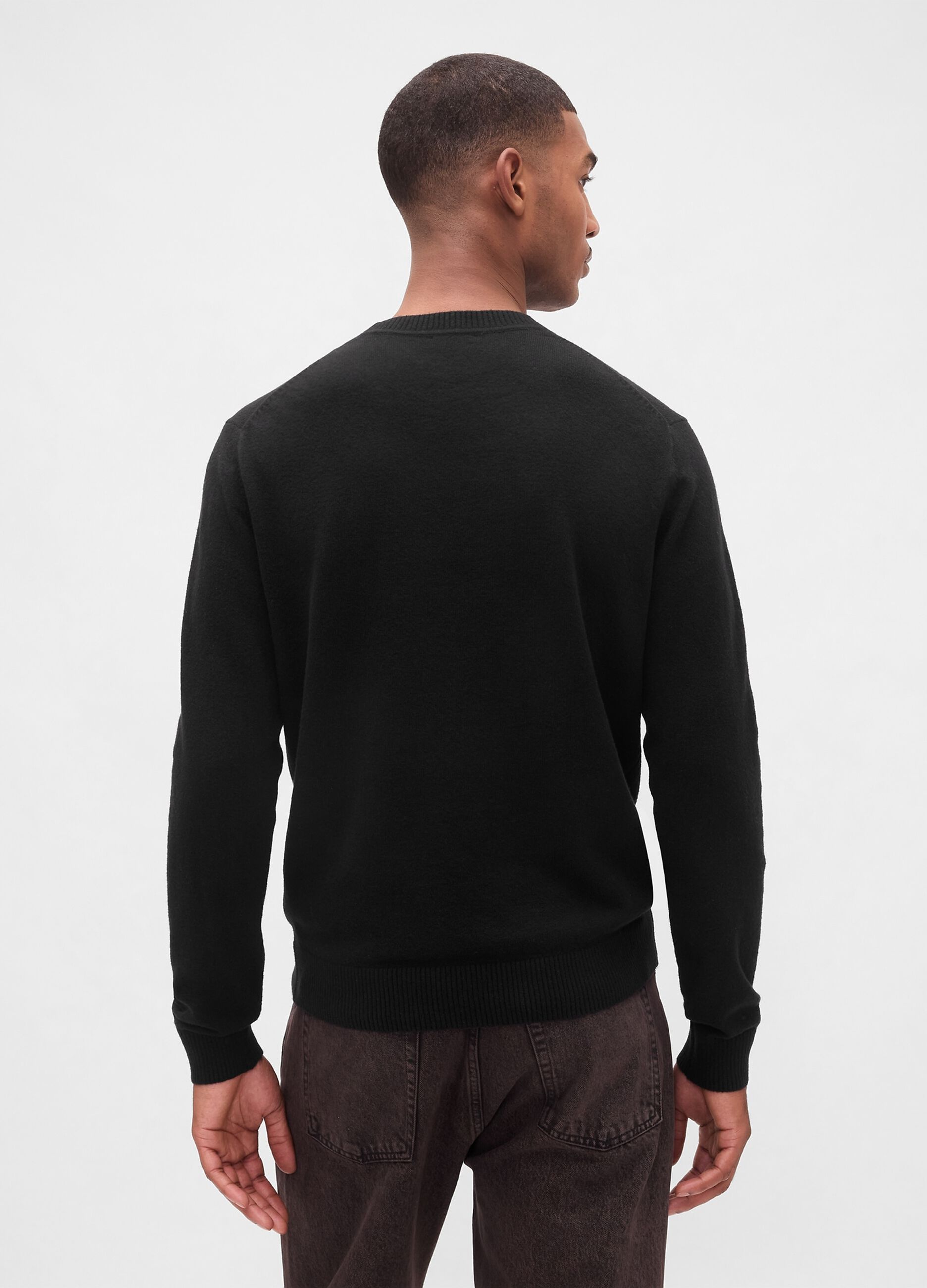 Black sweater in cotton blend