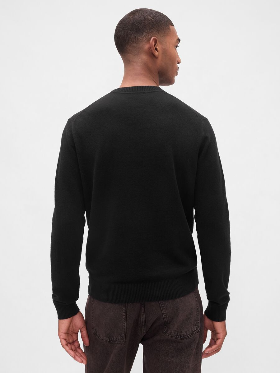 Black sweater in cotton blend_1