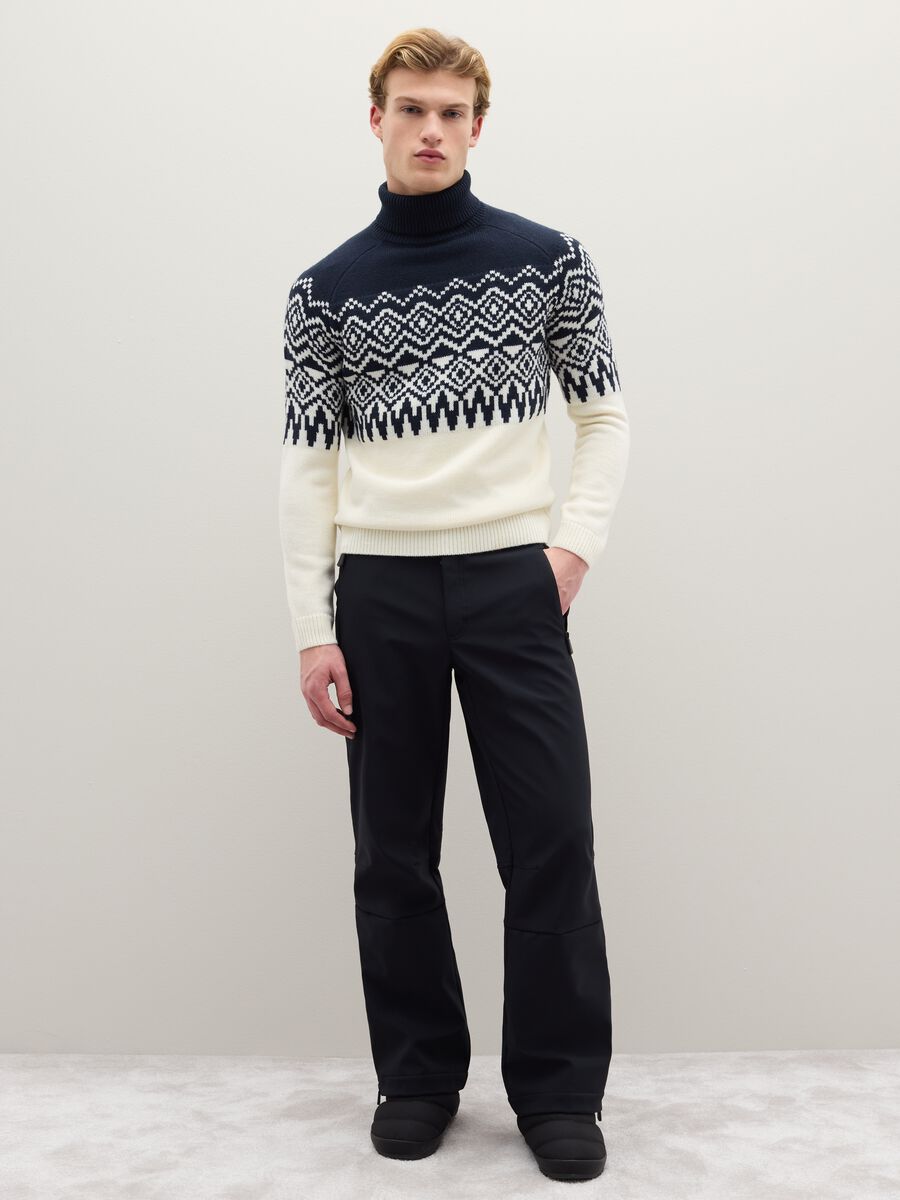 Multicolour turtleneck sweater regular fit with jacquard pattern_2