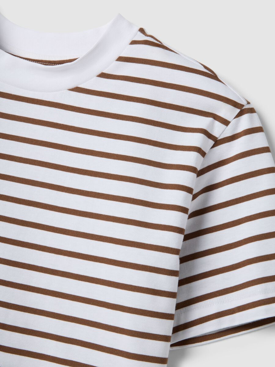 Striped Multicolour Crew-Neck T-Shirt in Pure Cotton, Regular Fit_5