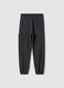 Jogger in puro cotone nero da ragazzo over fit_4