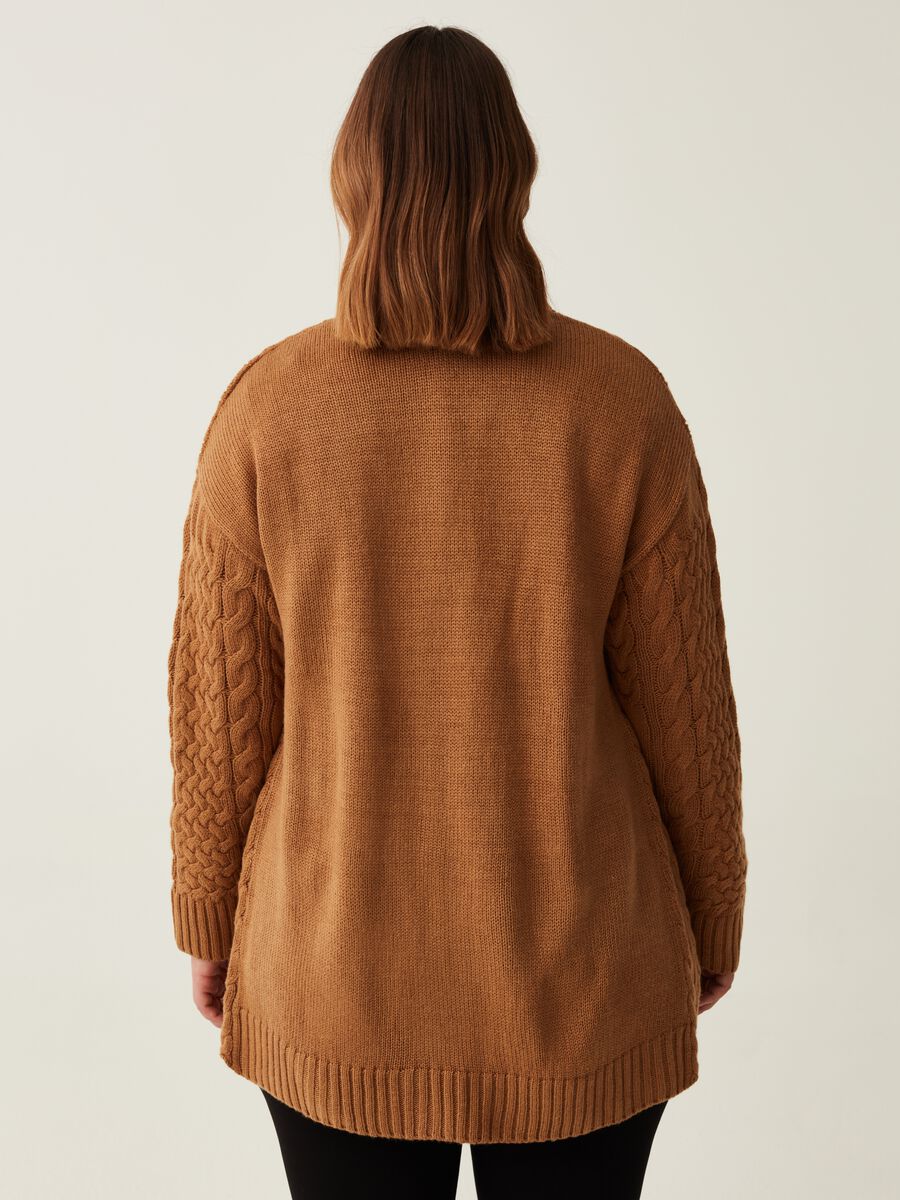 Cardigan aperto lavorato a trecce Curvy_2