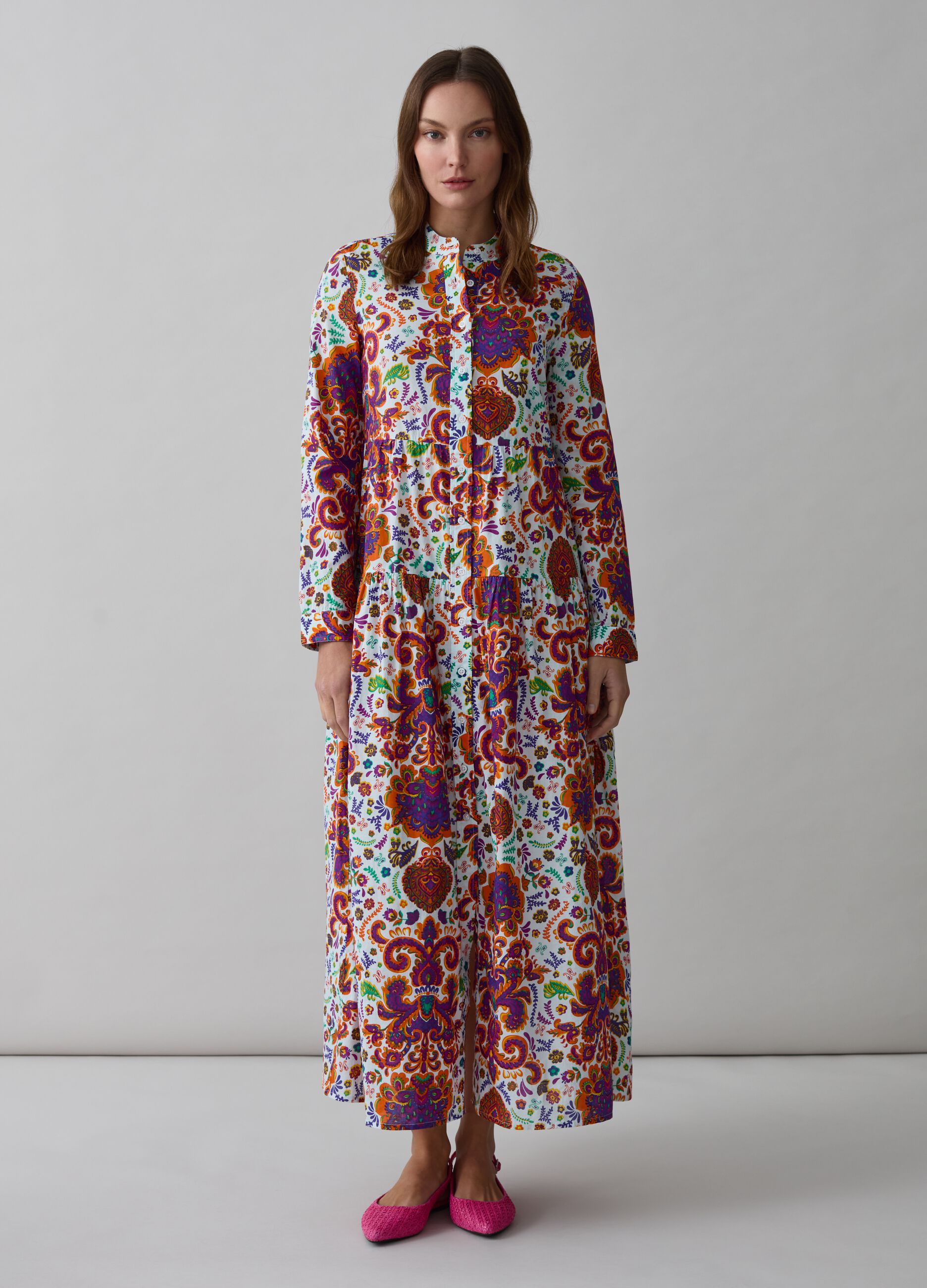 Long shirt dress with print