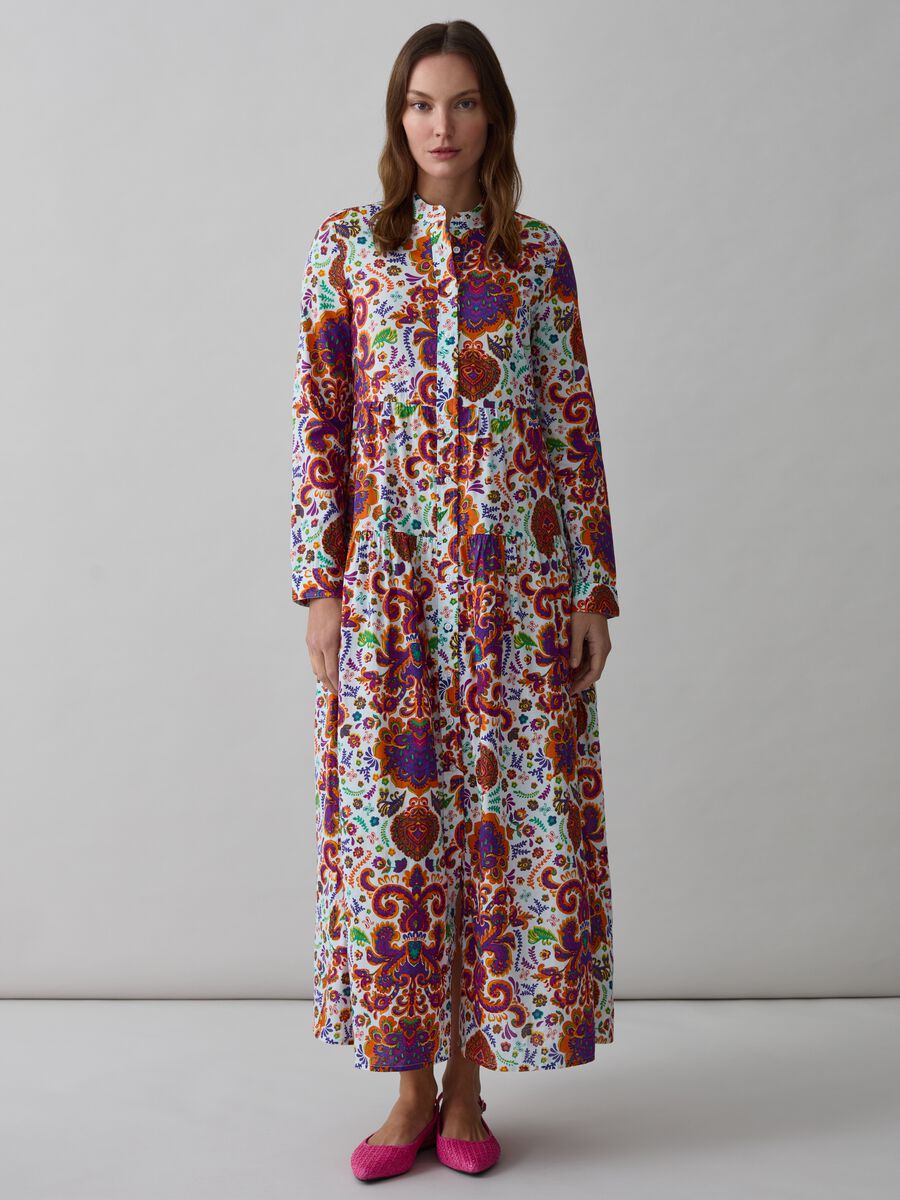 Long shirt dress with print_0