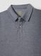 Grey short-sleeved polo shirt in pure cotton_5