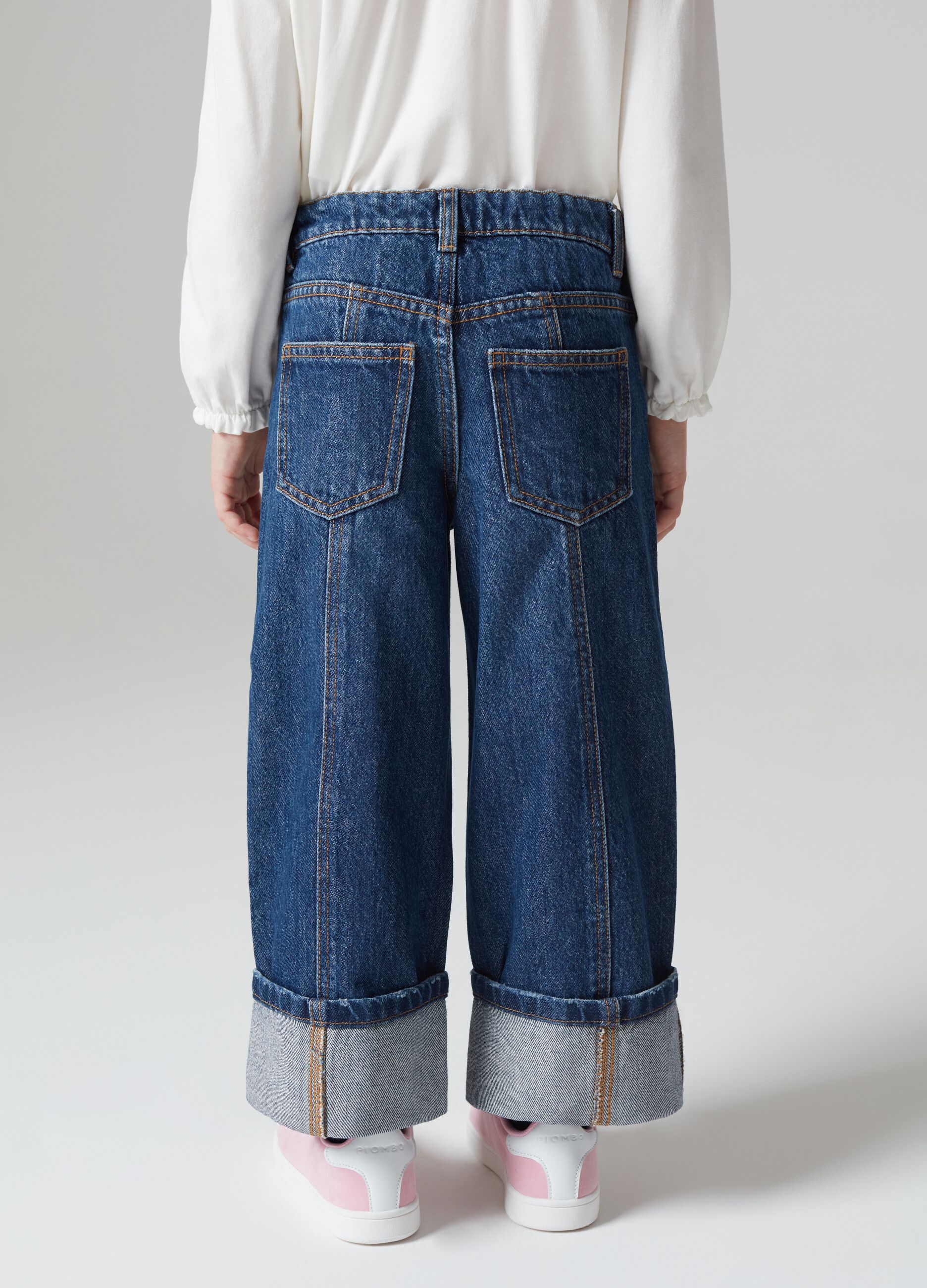 Jeans wide leg in cotone 