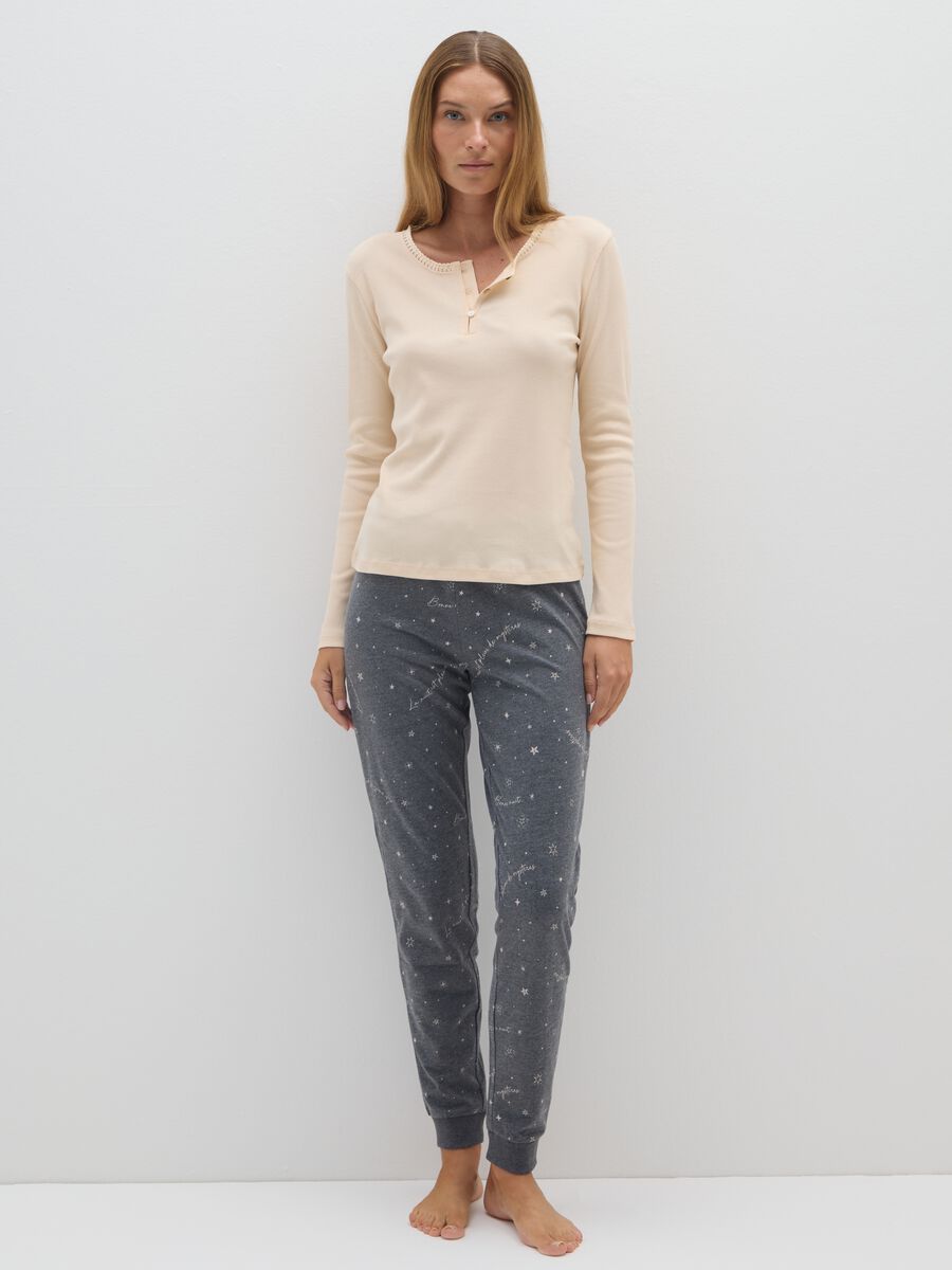 Maglia in puro cotone beige regular fit_0