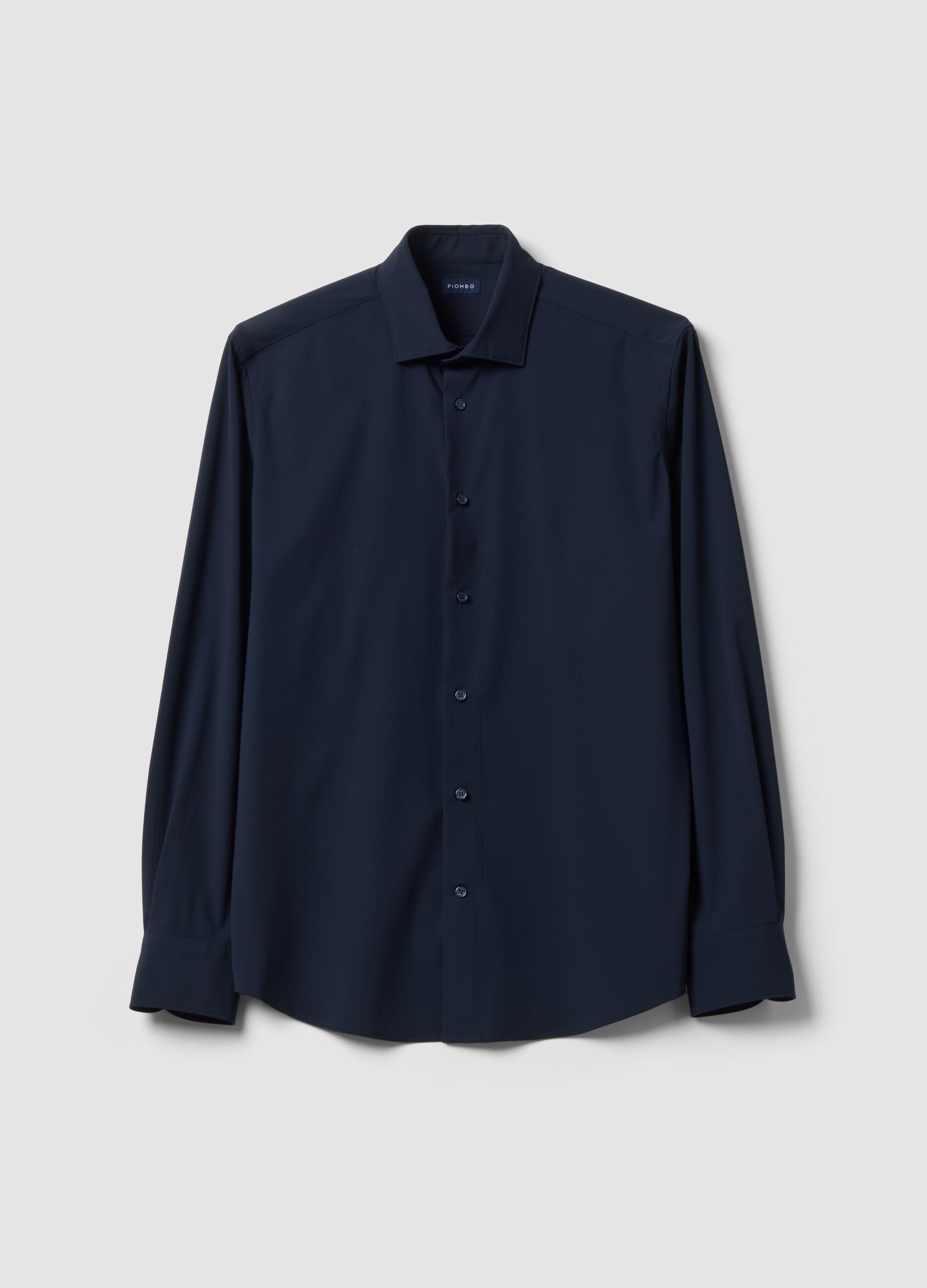 Camicia blu in tessuto elasticizzato traspirante e 4 Way Stretch slim fit